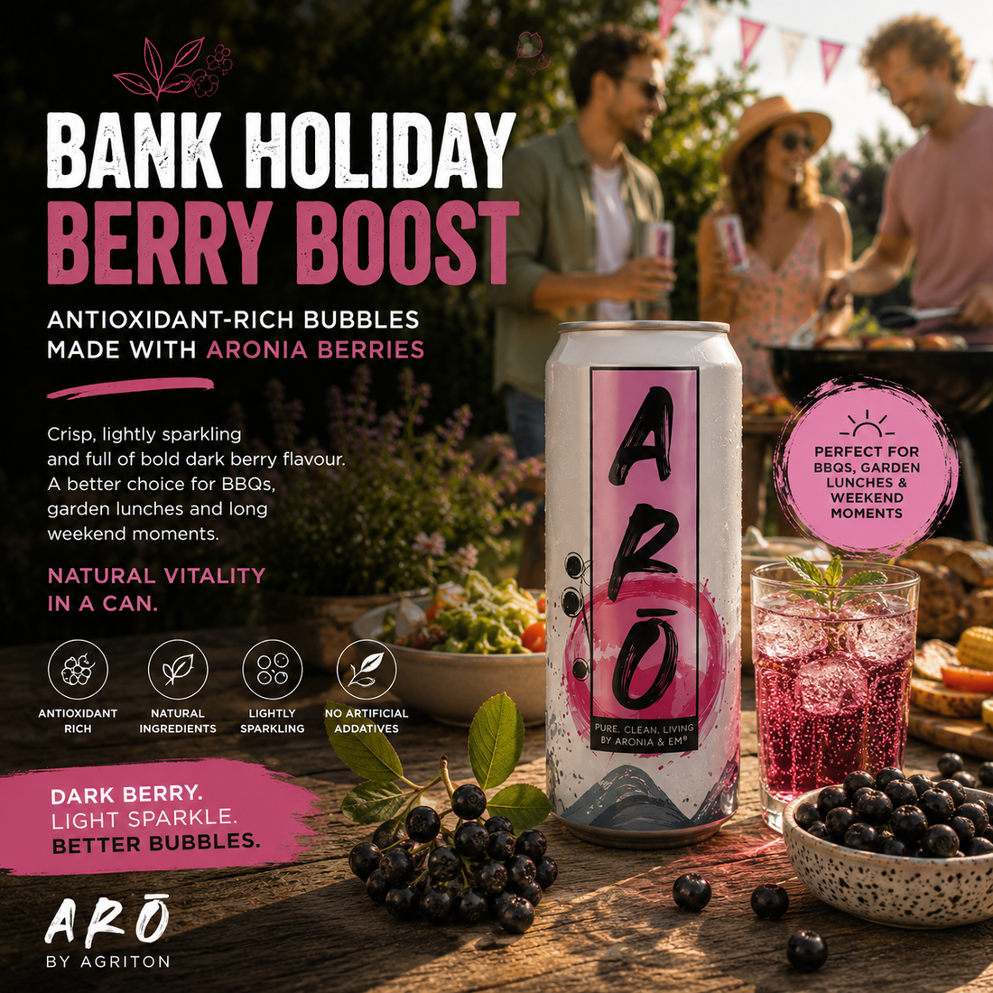 Bank Holiday Berry Boost: Meet ARO, the Sparkling Aronia Drink Made for Long Weekends